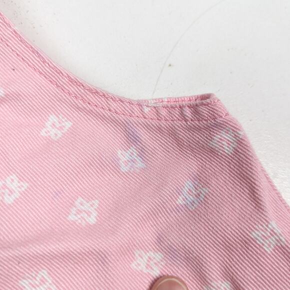 Vtg French Toast Jumper Dress Girls Sz 24m Pink Denim Butterfly 90s - Picture 6 of 7